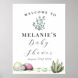 Dragon-Themed Prehistoric Habitat Baby Shower Poster