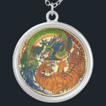 Dragon/Tiger Yin Yang Symbol Pendant<br><div class="desc">Dragon/Tiger Yin Yang Symbol Pendant by Twisted Wolf. Dragons and tigers are prominent symbols in the Chinese mythology. The dragon represents wisdom while the tiger represents strength. Together they form the perfect yin yang symbol. Feel the power and energy of this magical talisman when you wear it.</div>