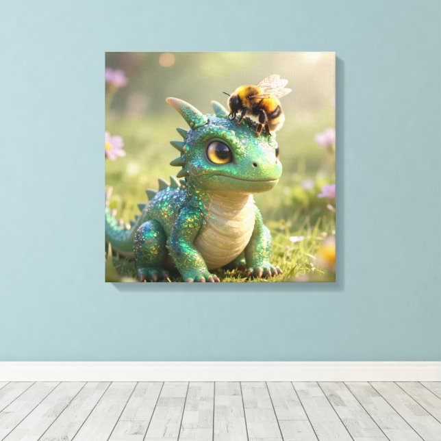 Dragon to Bee :-) Canvas Print (Insitu(Wood Floor))