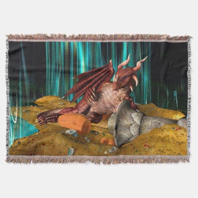 Dragon Treasure Throw Blanket (Front)