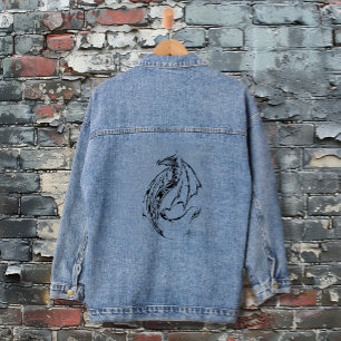 Dragon Tribal Denim Jacket