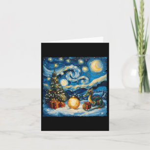 Dragon Van Gogh Style Starry Night Christmas Winte Card