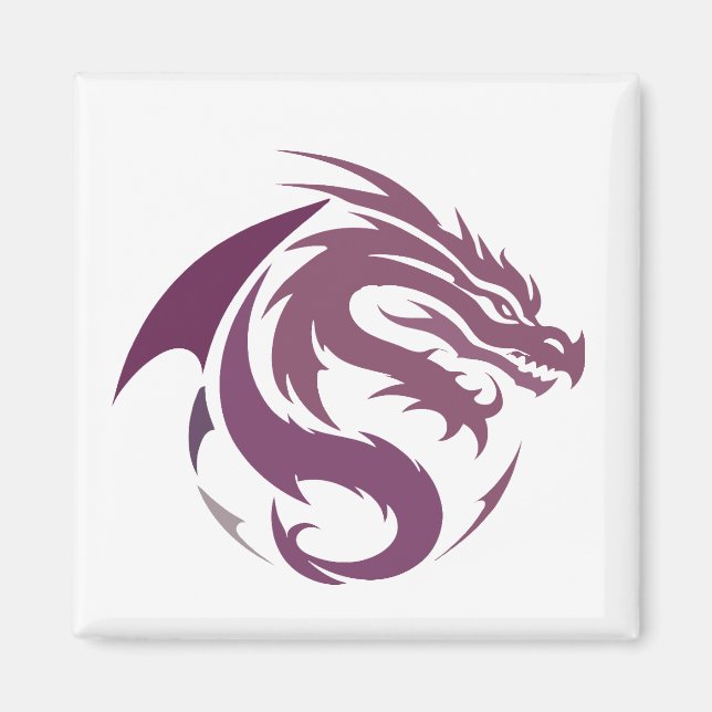 Dragon Vector Art Animal Modern Urban City Graphic Magnet (Front)