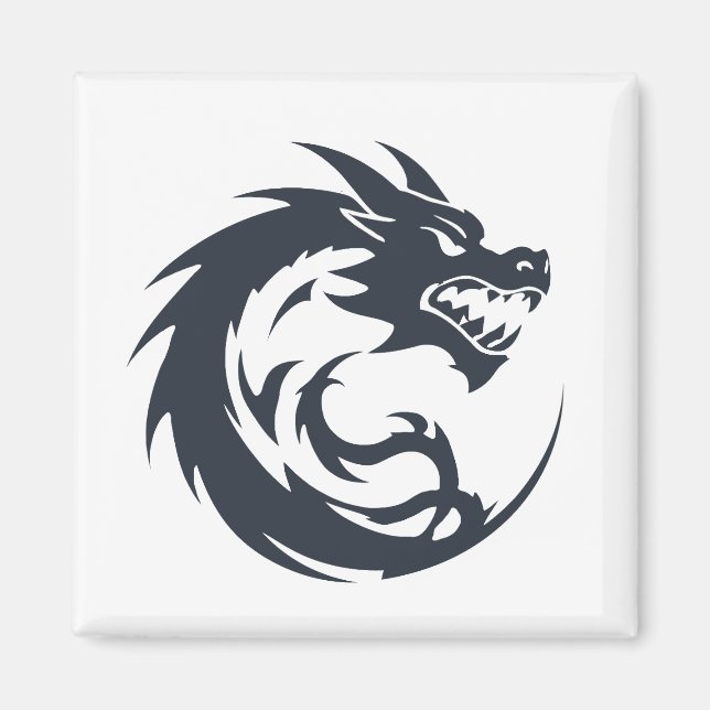 Dragon Vector Art Animal Modern Urban City Graphic Magnet (Front)