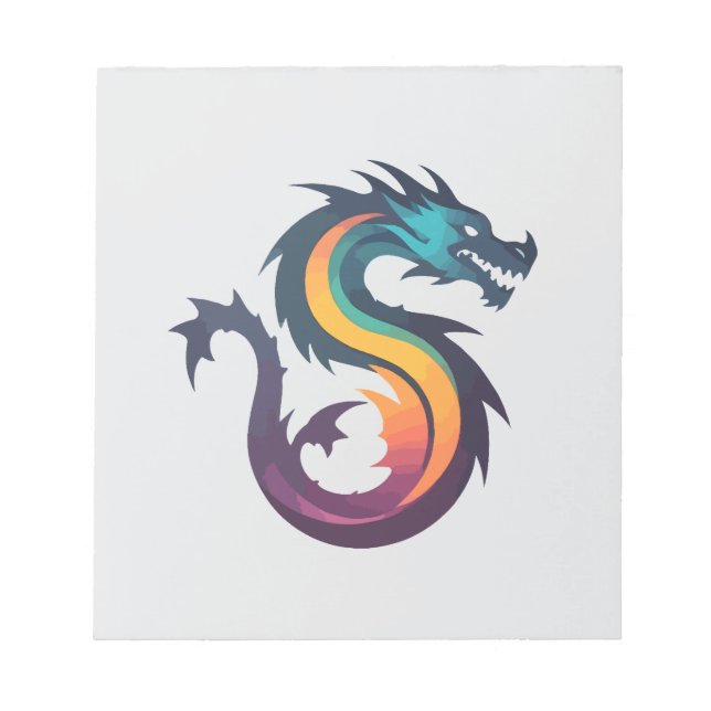 Dragon Vector Art Animal Modern Urban City Graphic Notepad (Front)