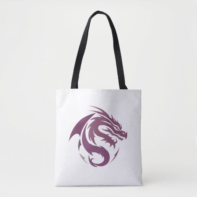 Dragon Vector Art Animal Modern Urban City Graphic Tote Bag (Front)