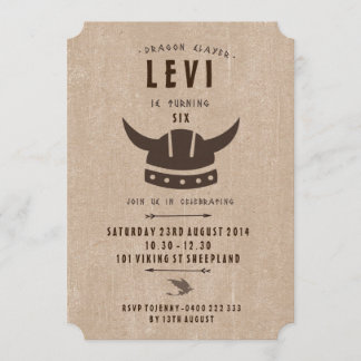 Dragon & Viking Birthday Invitation