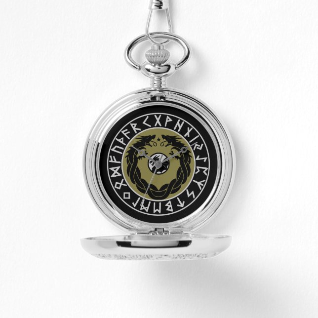 Dragon Viking Rune Protection Watch (Front)