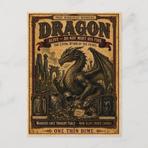 Dragon, Vintage Circus Monster Postcard