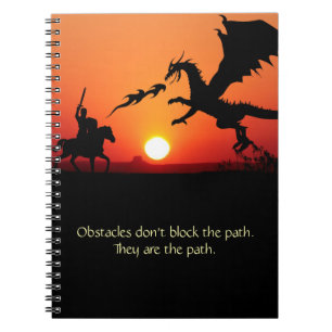 Dragon vs Knight Inspirational Motivational Notebook