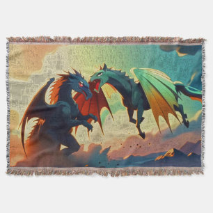 Dragon vs Pegasus  Throw Blanket