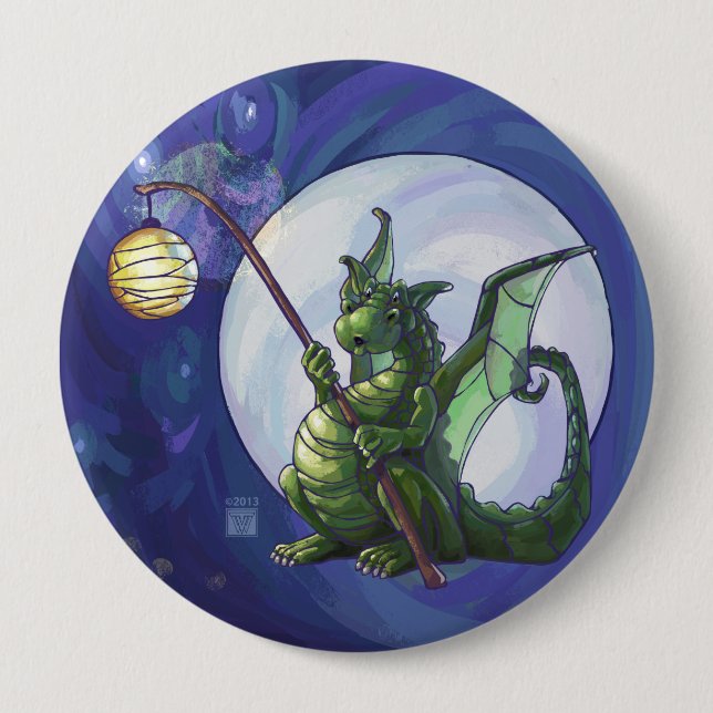 Dragon Watch Art 10 Cm Round Badge (Front)