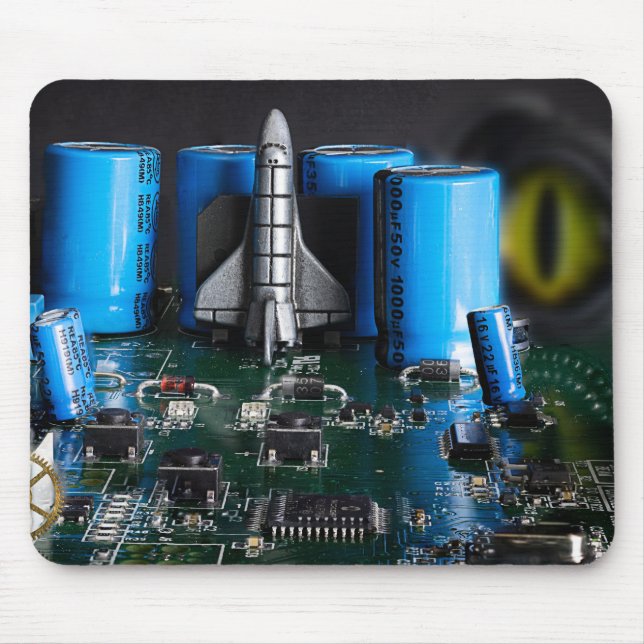 Dragon watching the Space Shuttle Launch Mouse Mat (Front)