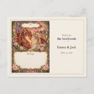 Dragon Wedding Guest Book Wishes Postcard
