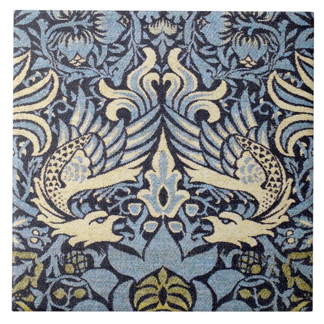 Dragon, William Morris Tile (Front)