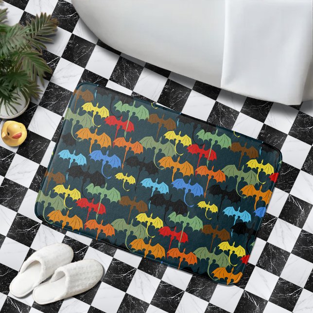  Dragon Wing Blue Flight Fantasy Bath Mat (Creator Uploaded)