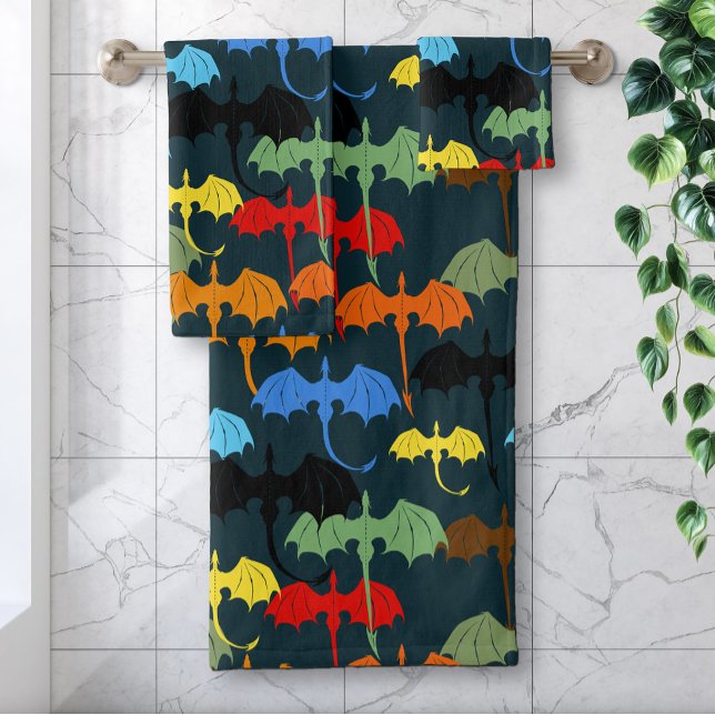  Dragon Wing Blue Flight Fantasy Bath Towel Set (Creator Uploaded)