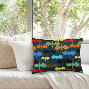 Dragon Wing Blue Flight Fantasy Decorative Cushion