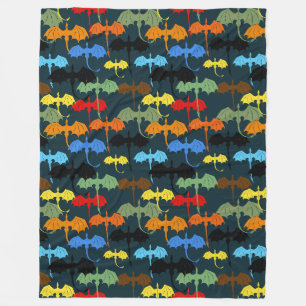 Dragon Wing Blue Flight Fantasy Fleece Blanket