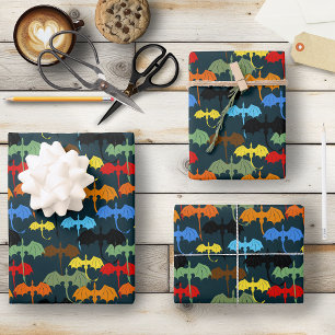  Dragon Wing Blue Flight Fantasy Wrapping Paper Sheet