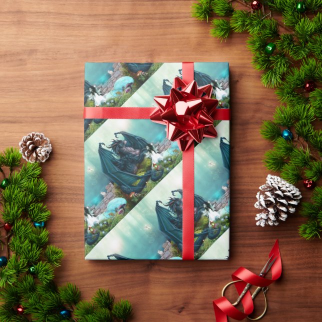 Dragon with Fairy Wrapping Paper (Holiday Gift)