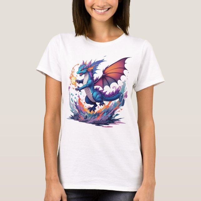 Dragon with fireball T-Shirt (Front)