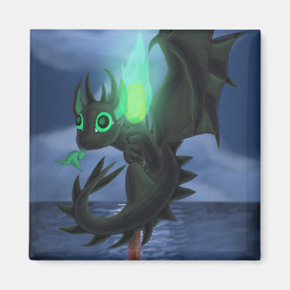 Dragon With Green Fire Magnet