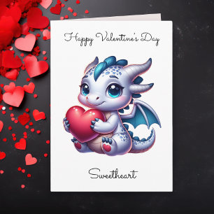 Dragon with Heart Personalised Photo Valentine's  Card