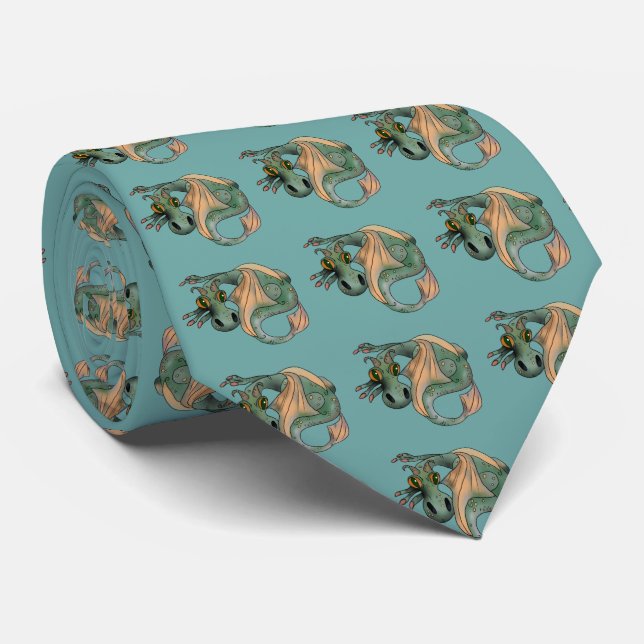 Dragon with large eyes tie (Rolled)