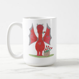 Dragon with Red Roses Coffee Mug