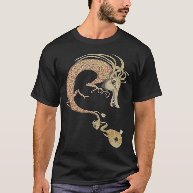 dragon with small fish T-Shirt (Front)
