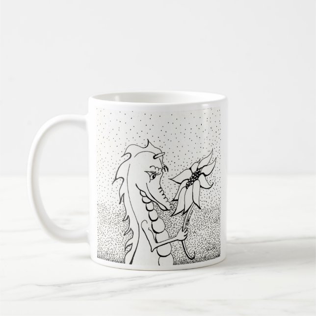 Dragon With Sunflower Coffee Mug (Left)