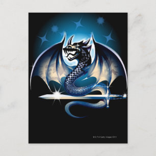 Dragon with sword postcard