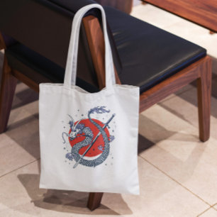 Dragon With Sword Tote Bag