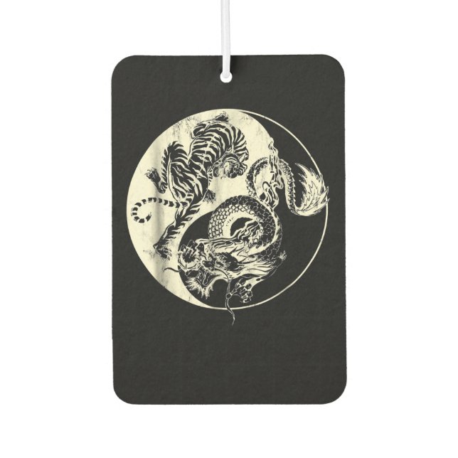 Dragon With Tiger Tattoo YIN And Yang Beast Fight Car Air Freshener (Front)