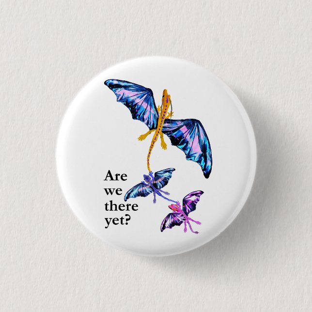 Dragon With Two Kids 3 Cm Round Badge (Front)