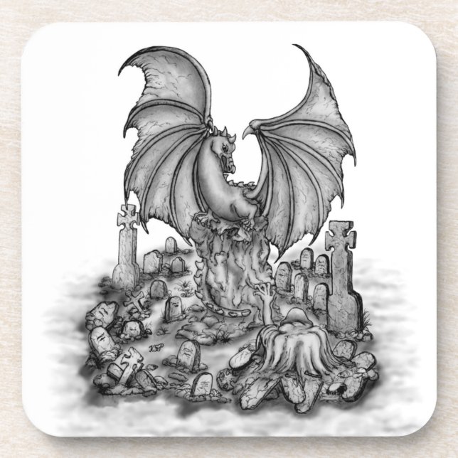 Dragon with Zombie Coaster (Front)