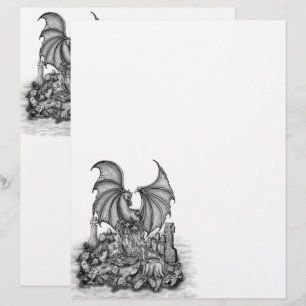 Dragon with Zombie Custom Letterhead