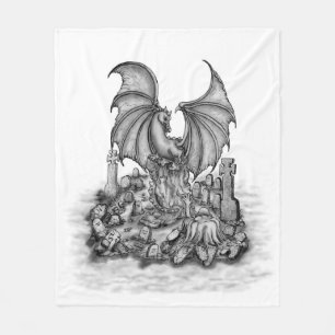 Dragon with Zombie Fleece Blanket