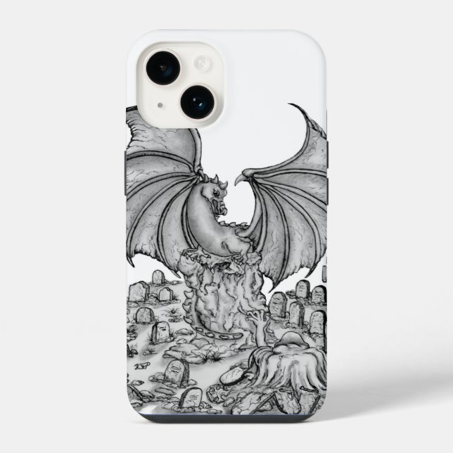 Dragon with Zombie iPhone Case (Back)