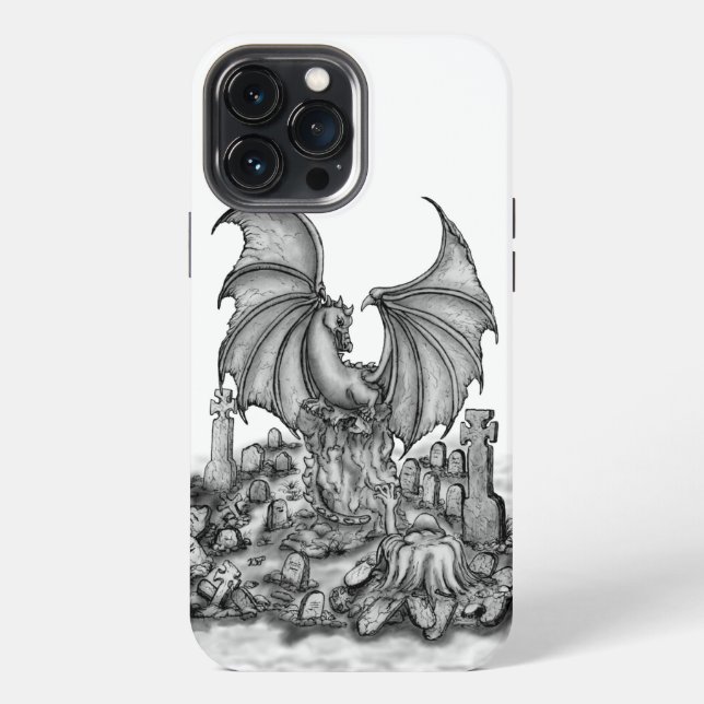 Dragon with Zombie iPhone Case (Back)