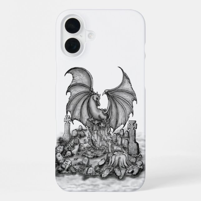 Dragon with Zombie iPhone Case (Back)