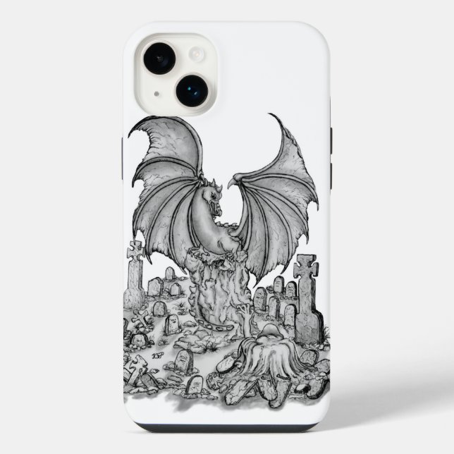 Dragon with Zombie iPhone Case (Back)