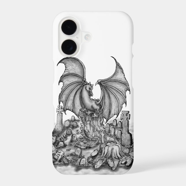 Dragon with Zombie iPhone Case (Back)