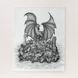 Dragon with Zombie Jigsaw Puzzle