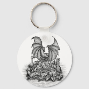 Dragon with Zombie Key Ring
