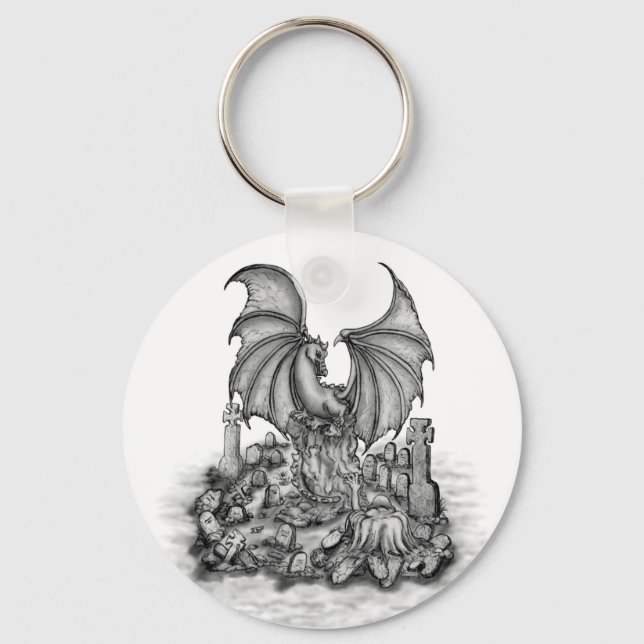 Dragon with Zombie Key Ring (Front)