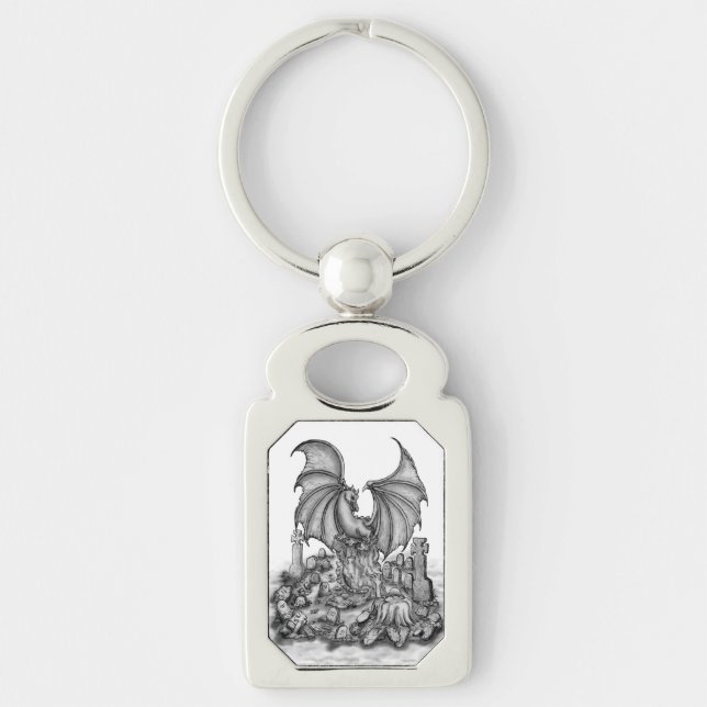 Dragon with Zombie Key Ring (Front)