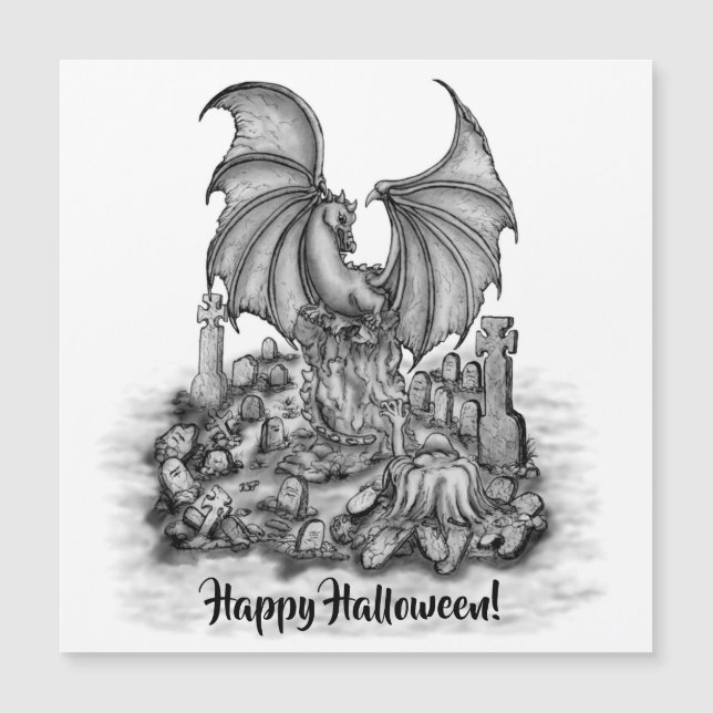 Dragon with Zombie Magnetic Card (Front)