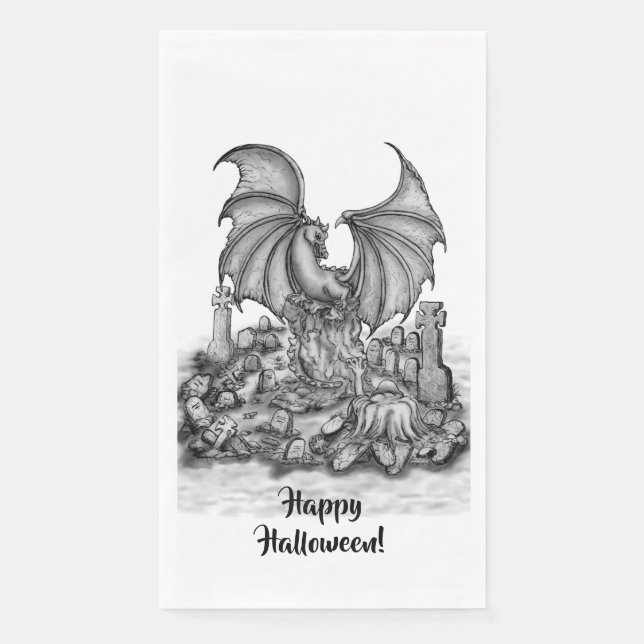Dragon with Zombie Napkin (Front)